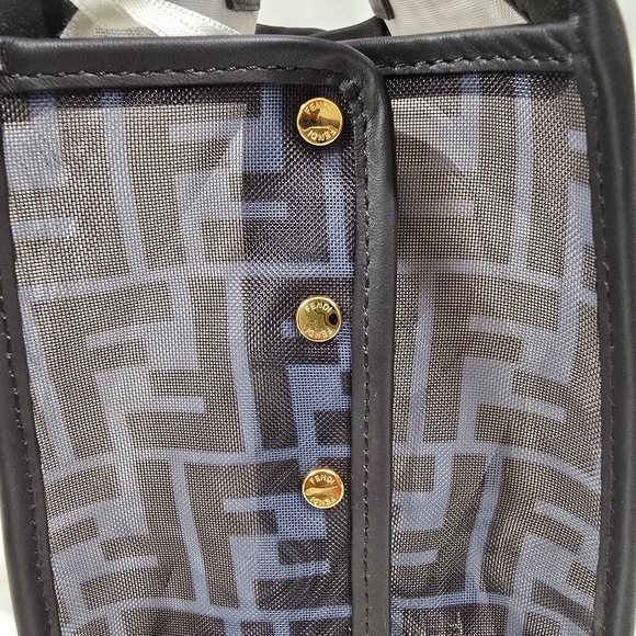 Fendi Azure/Zucca Print Black Mesh Bag - Picture 4 of 14